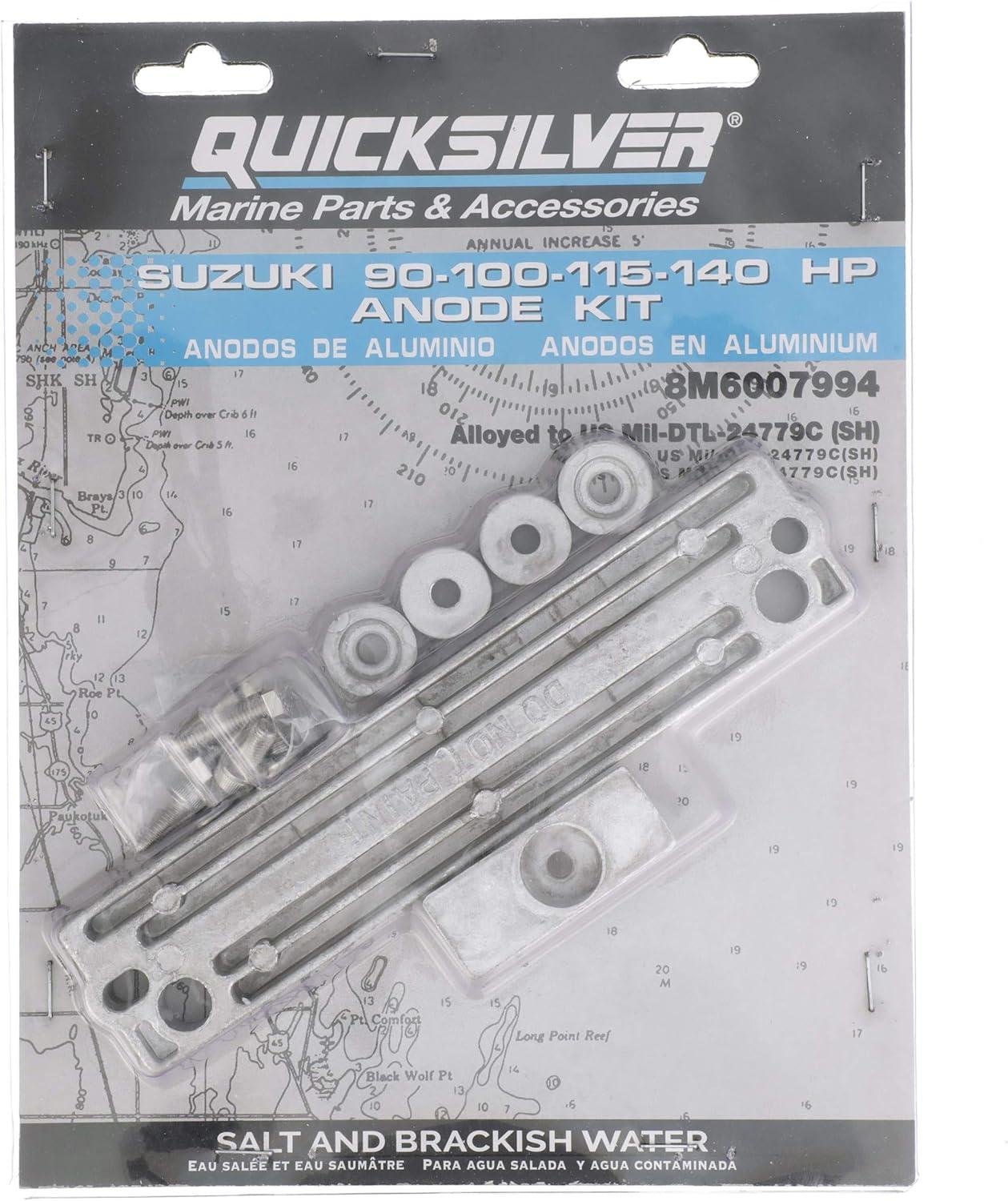 imageQuicksilver 8M6007994 Aluminum Anode Kit for Suzuki 90140 HP Outboards