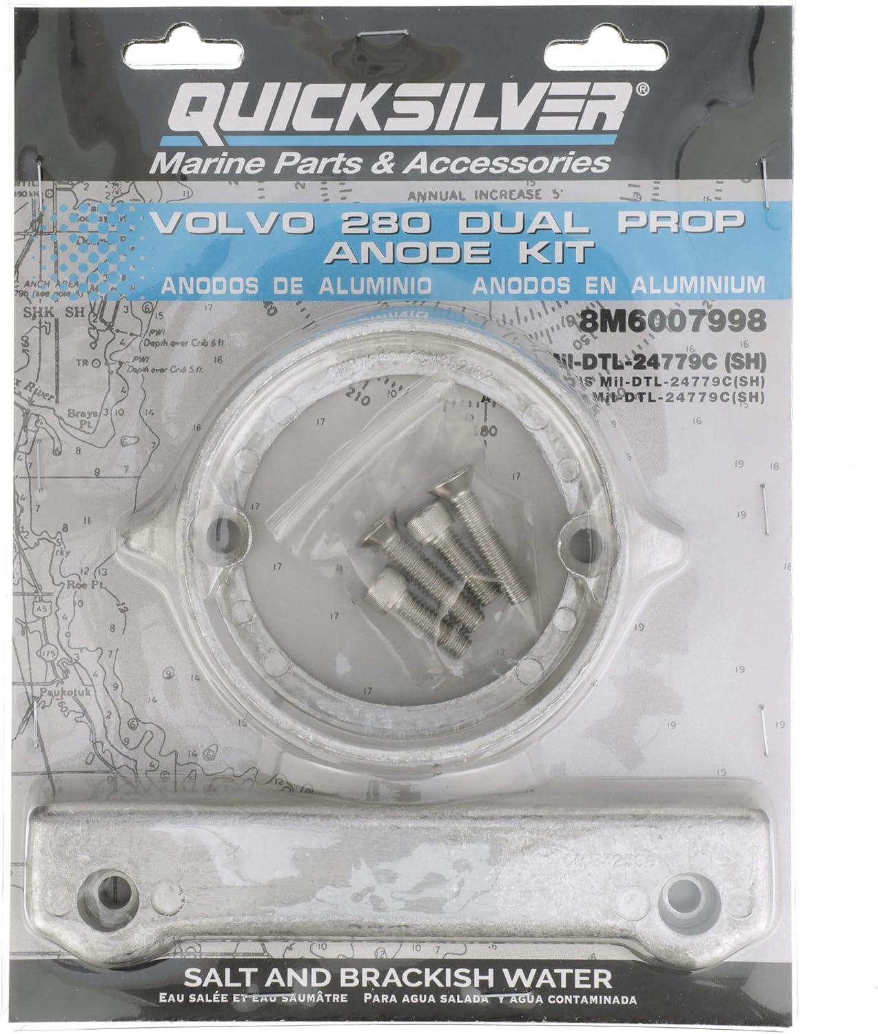imageQuicksilver 8M6007998 Aluminum Anode Kit for Volvo 280 Duoprop Stern Drives
