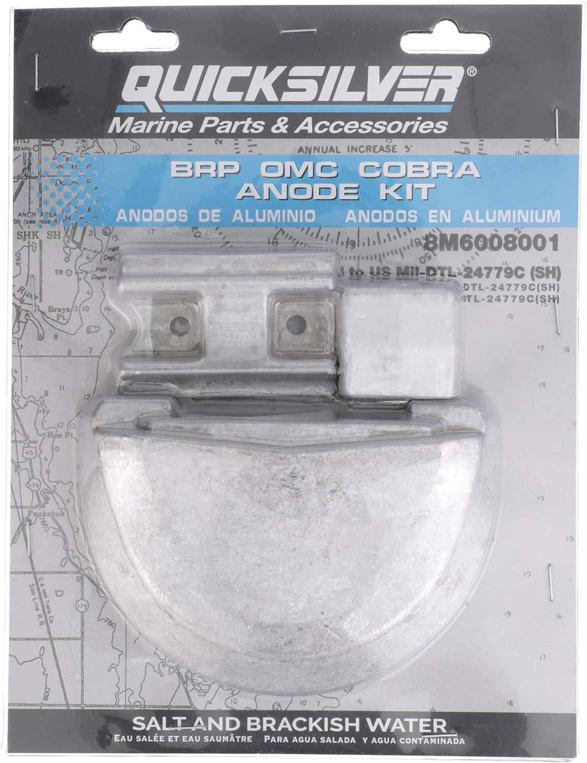 imageQuicksilver 8M6008001 Aluminum Anode Kit for BRPOMC Cobra Stern Drives