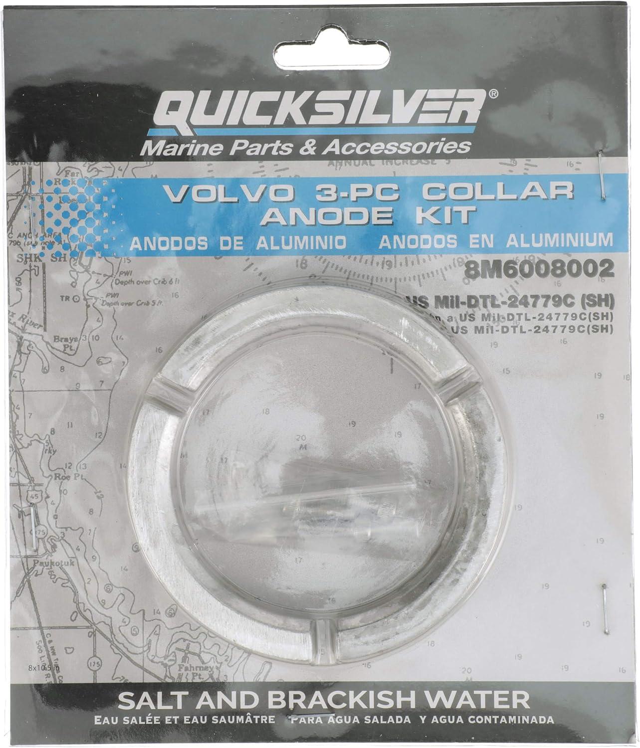 imageQuicksilver 8M6008002 Aluminum Anode 3Piece Kit for Volvo Stern Drives