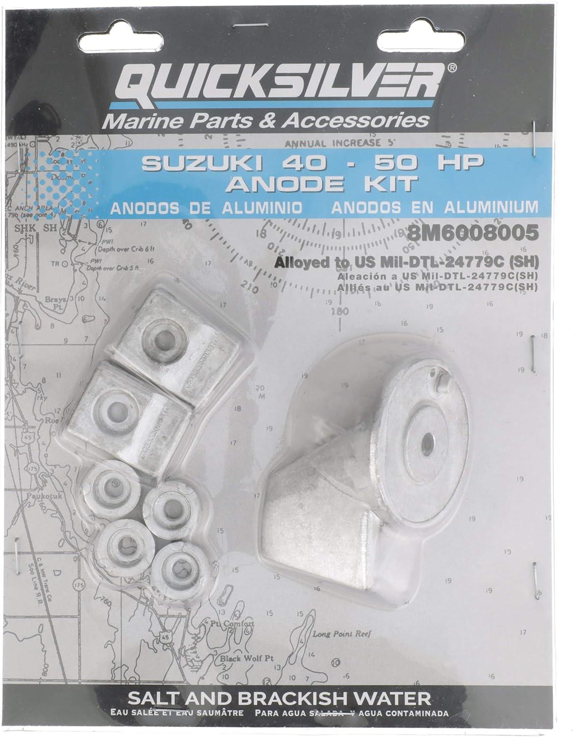 imageQuicksilver 8M6008005 Aluminum Anode Kit for Suzuki 4050 Hp Outboards