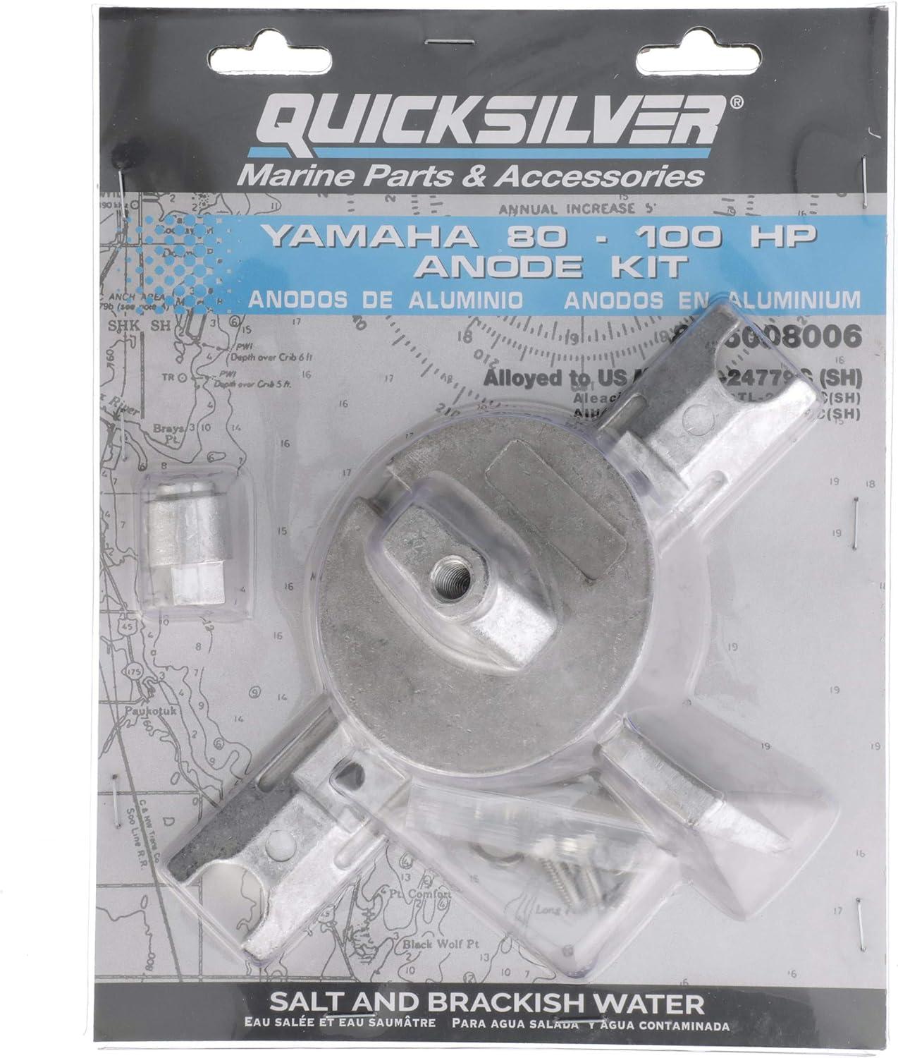 imageQuicksilver 8M6008006 Aluminum Anode Kit for Yamaha 80100 Hp Outboards