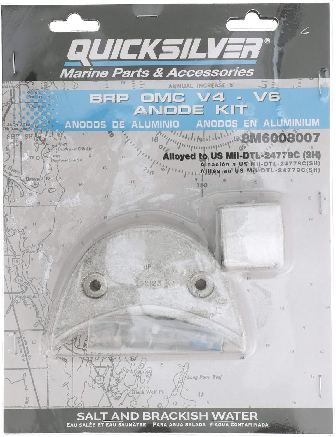 imageQuicksilver 8M6008007 Aluminum Anode Kit for BRPOMC Outboards  V4