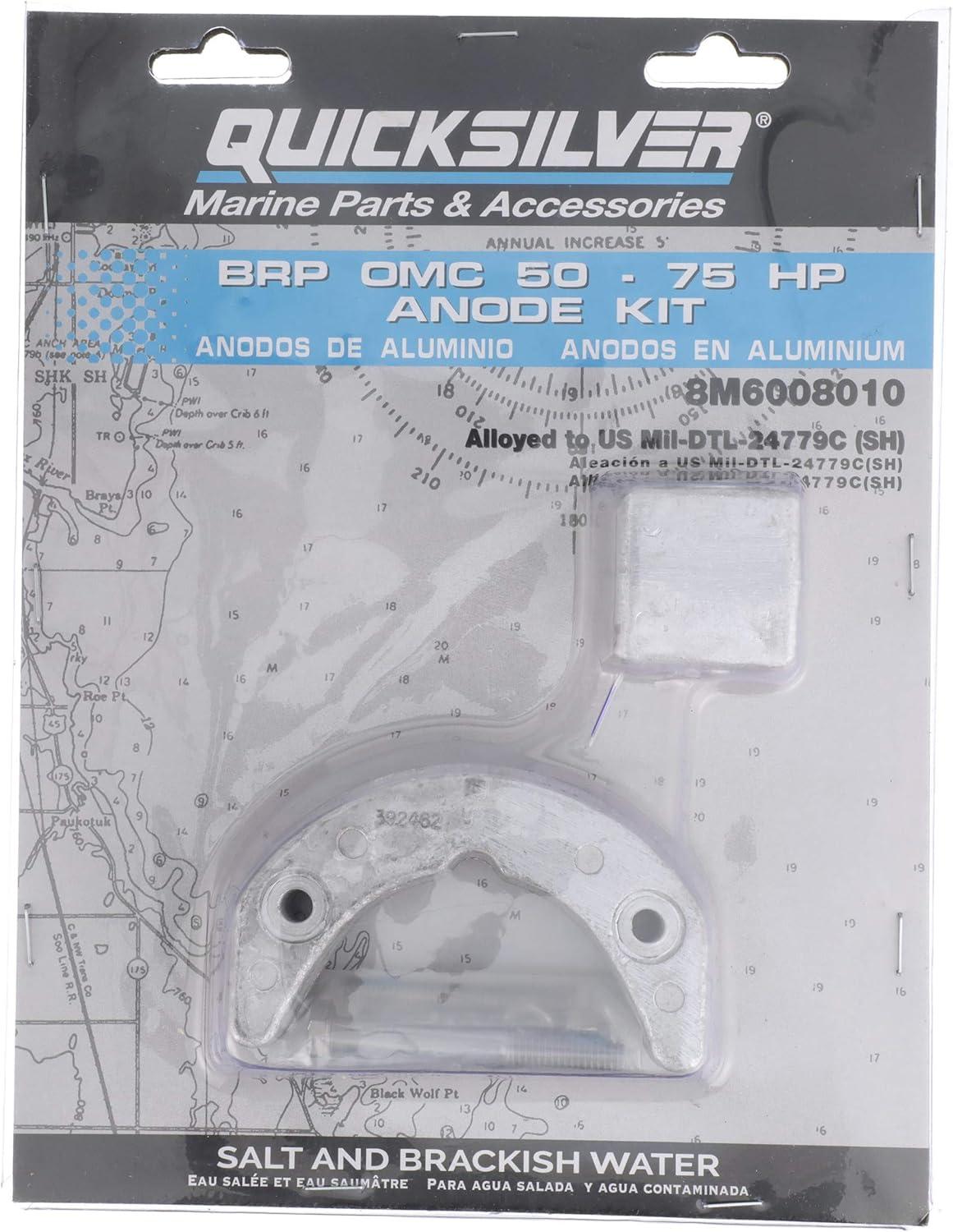 imageQuicksilver 8M6008010 Aluminum Anode Kit for BRPOMC 5075 Hp Outboards