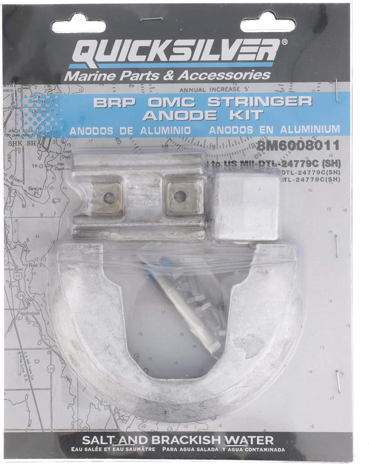 imageQuicksilver 8M6008011 Aluminum Anode Kit for BRPOMC Stringer Stern Drives