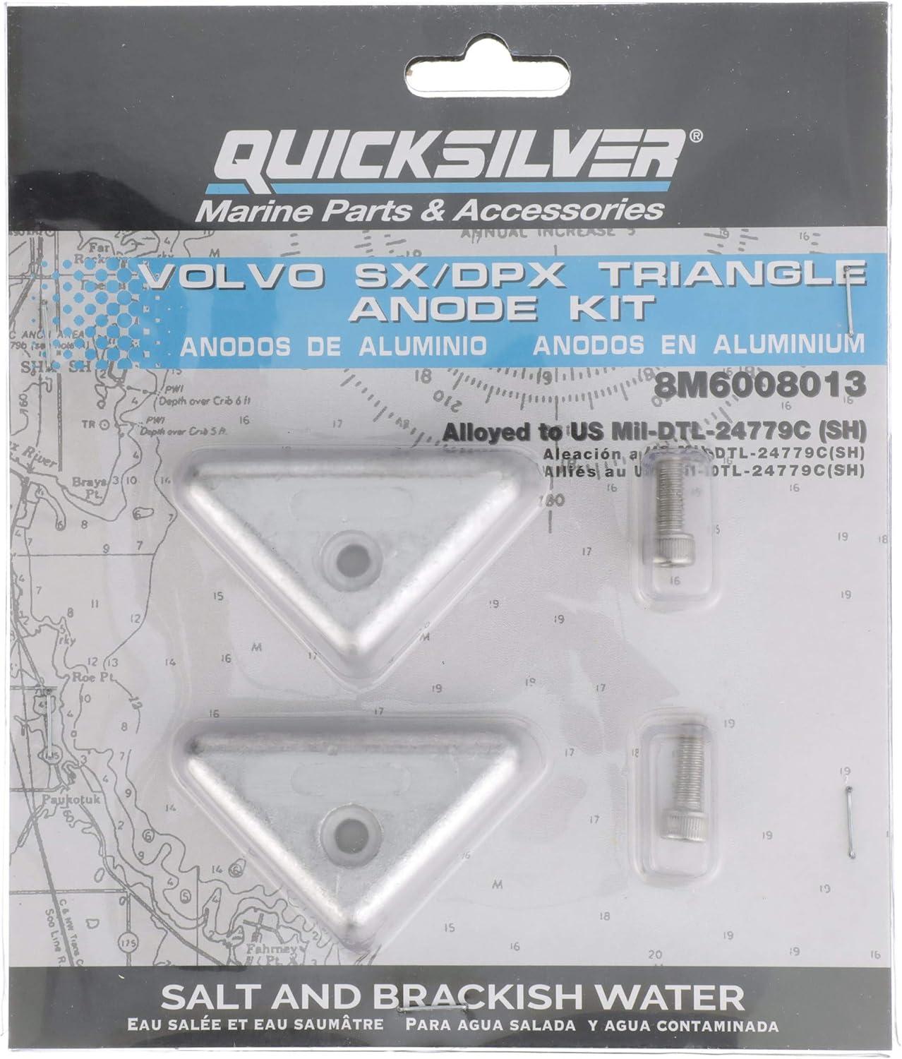 imageQuicksilver 8M6008013 Aluminum Anode Kit for Volvo 290 Stern Drives
