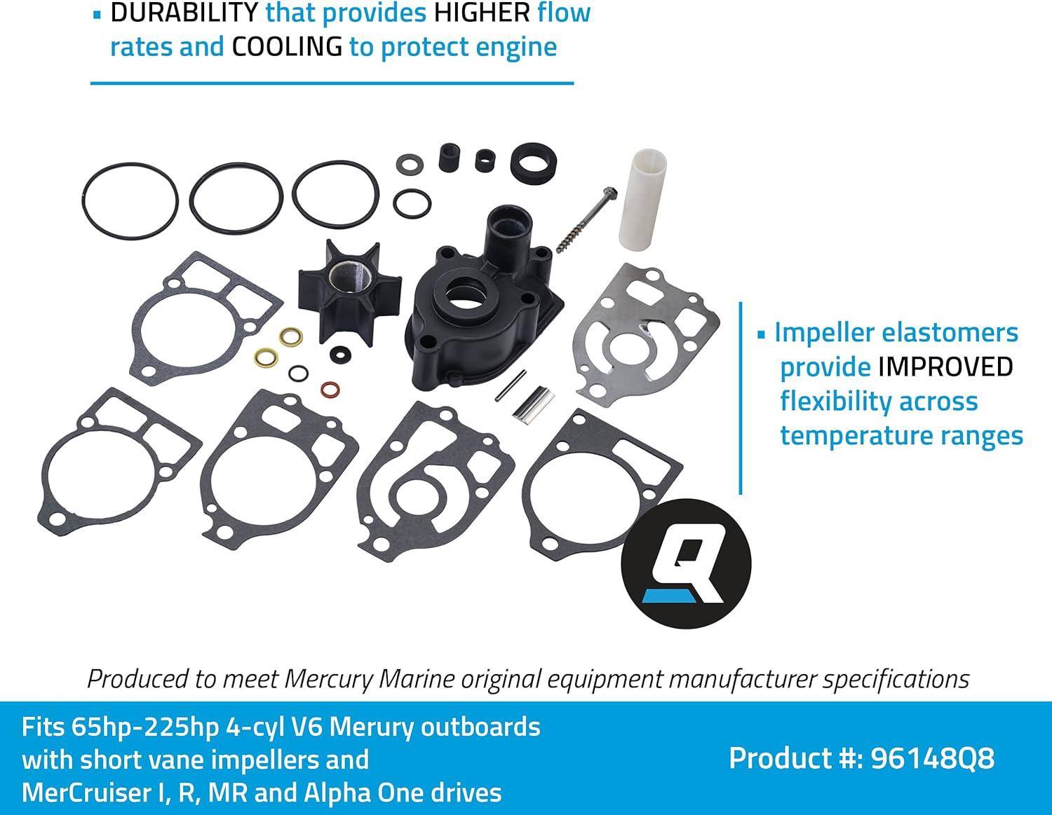 imageQuicksilver 96148Q8 Water Pump Repair Kit for Mercury and Mariner Outboards and MerCruiser Stern Drives