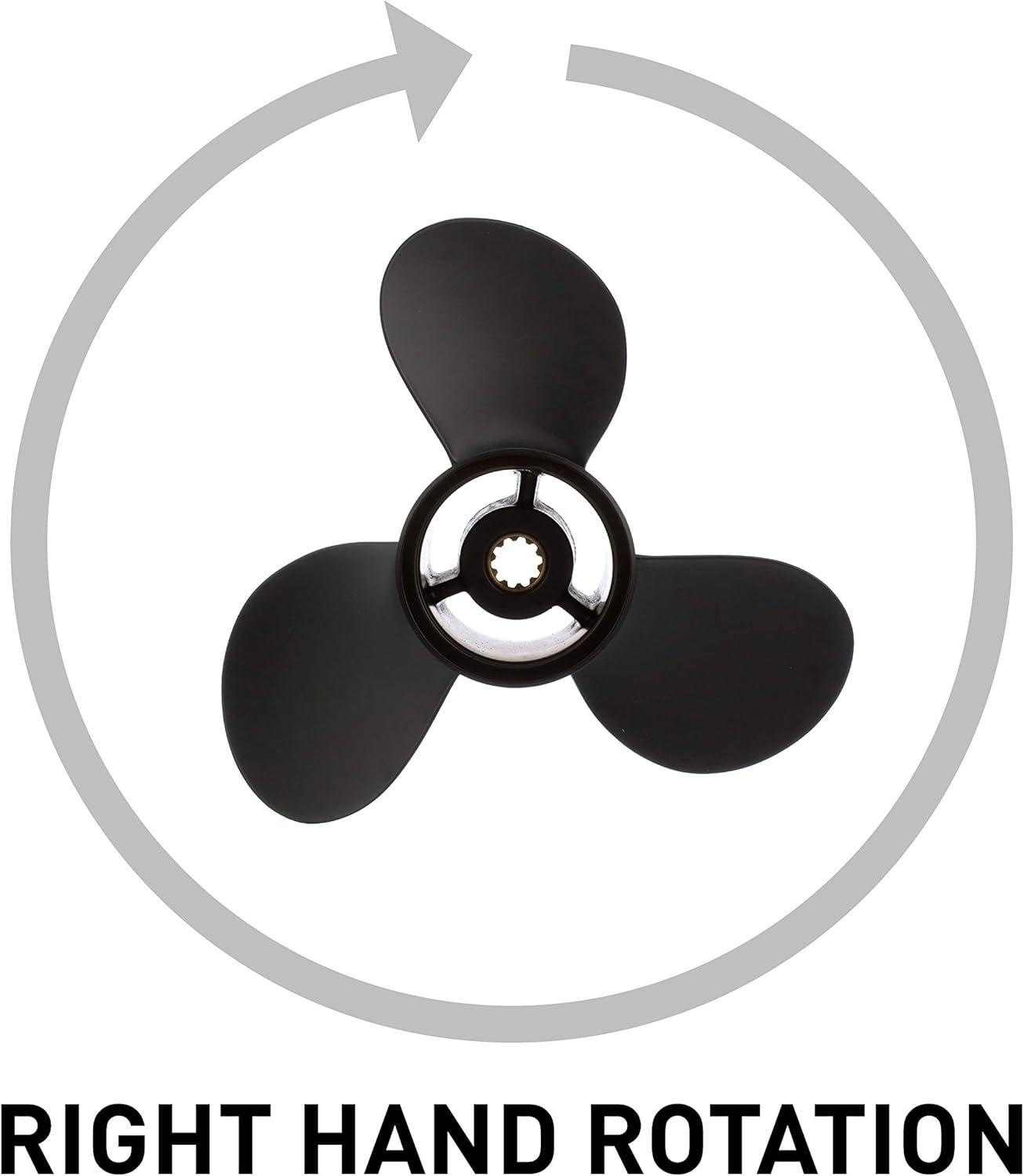 imageQuicksilver Black Diamond 3Blade Aluminum Propeller  For Yamaha Honda Evinrude and Johnson Engines20 HP  30 HP Yamaha w10tooth Spline
