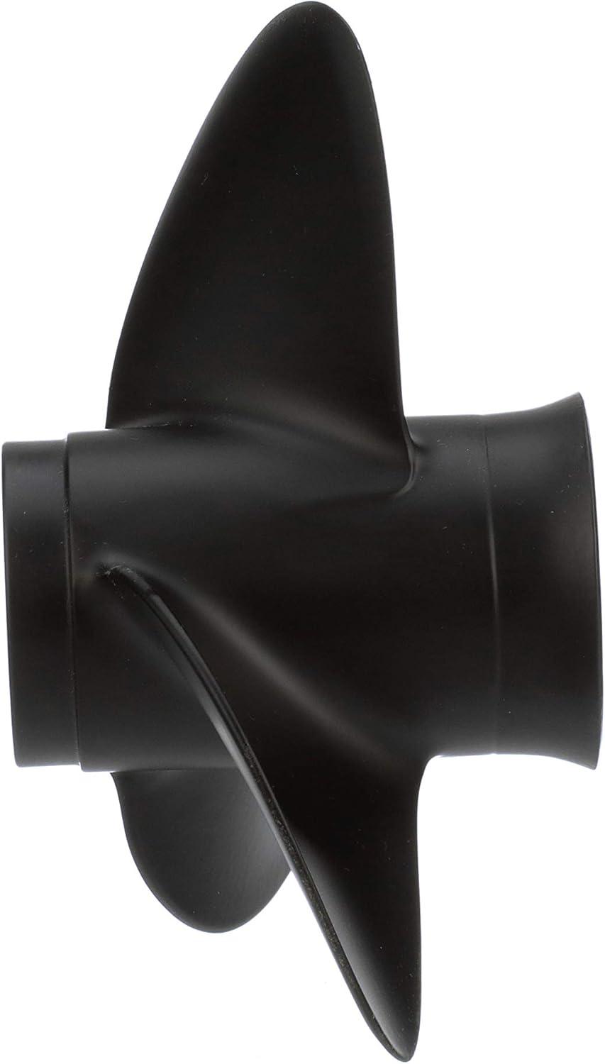 imageQuicksilver Black Diamond 3Blade Aluminum Propeller  For Yamaha Honda Evinrude and Johnson Engines8 HP  15 HP EvinrudeJohnson w13tooth Spline