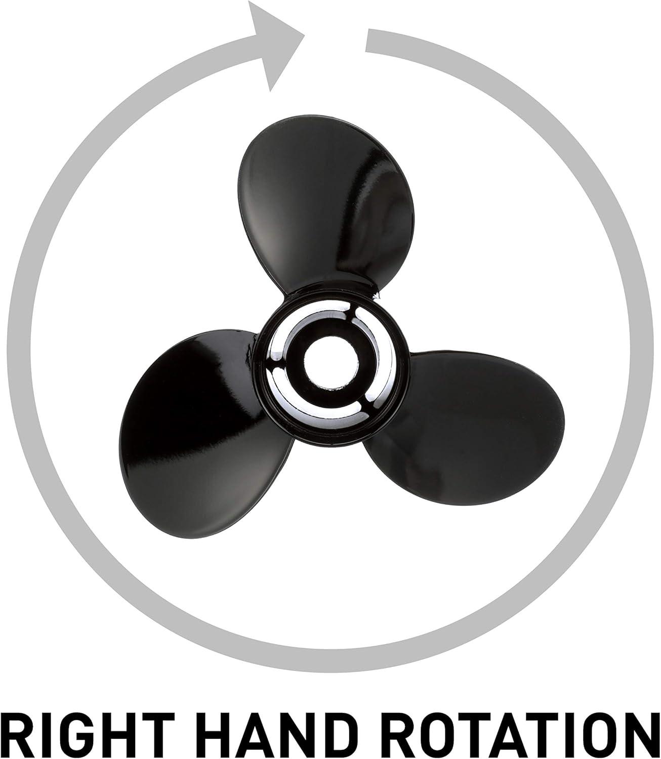 imageQuicksilver Black Diamond 3Blade Aluminum Propeller  For Yamaha Honda Evinrude and Johnson Engines85 HP  140 HP EvinrudeJohnson V4