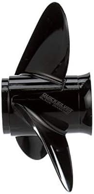 imageQuicksilver Black Diamond 3Blade Aluminum Propeller  For Yamaha Honda Evinrude and Johnson Engines85 HP  140 HP EvinrudeJohnson V4