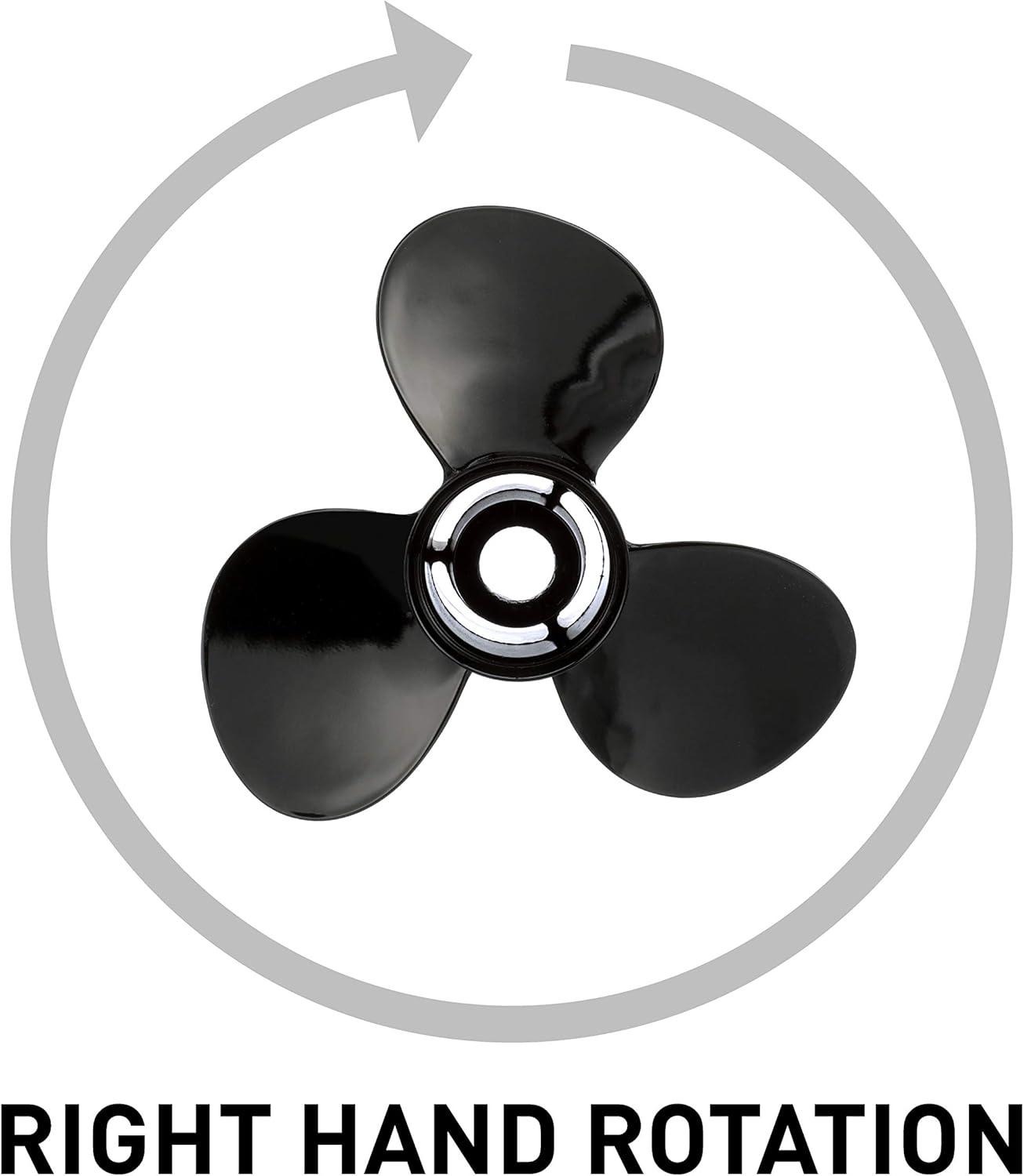 imageQuicksilver Black Diamond 3Blade Aluminum Propeller  For Yamaha Honda Evinrude and Johnson Engines85 HP  140 HP EvinrudeJohnson V4
