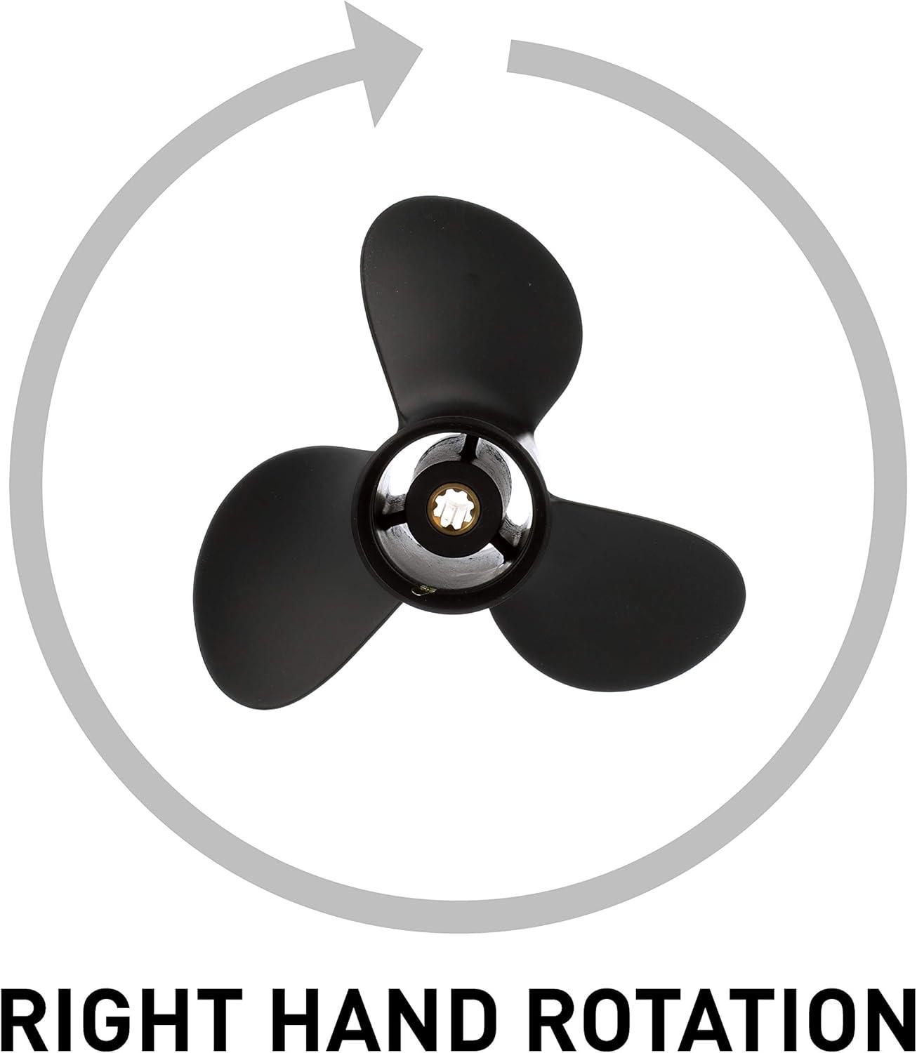 imageQuicksilver Black Diamond 3Blade Aluminum Propeller  For Yamaha Honda Evinrude and Johnson Engines99 HP  20 HP HondaYamaha w8tooth Spline