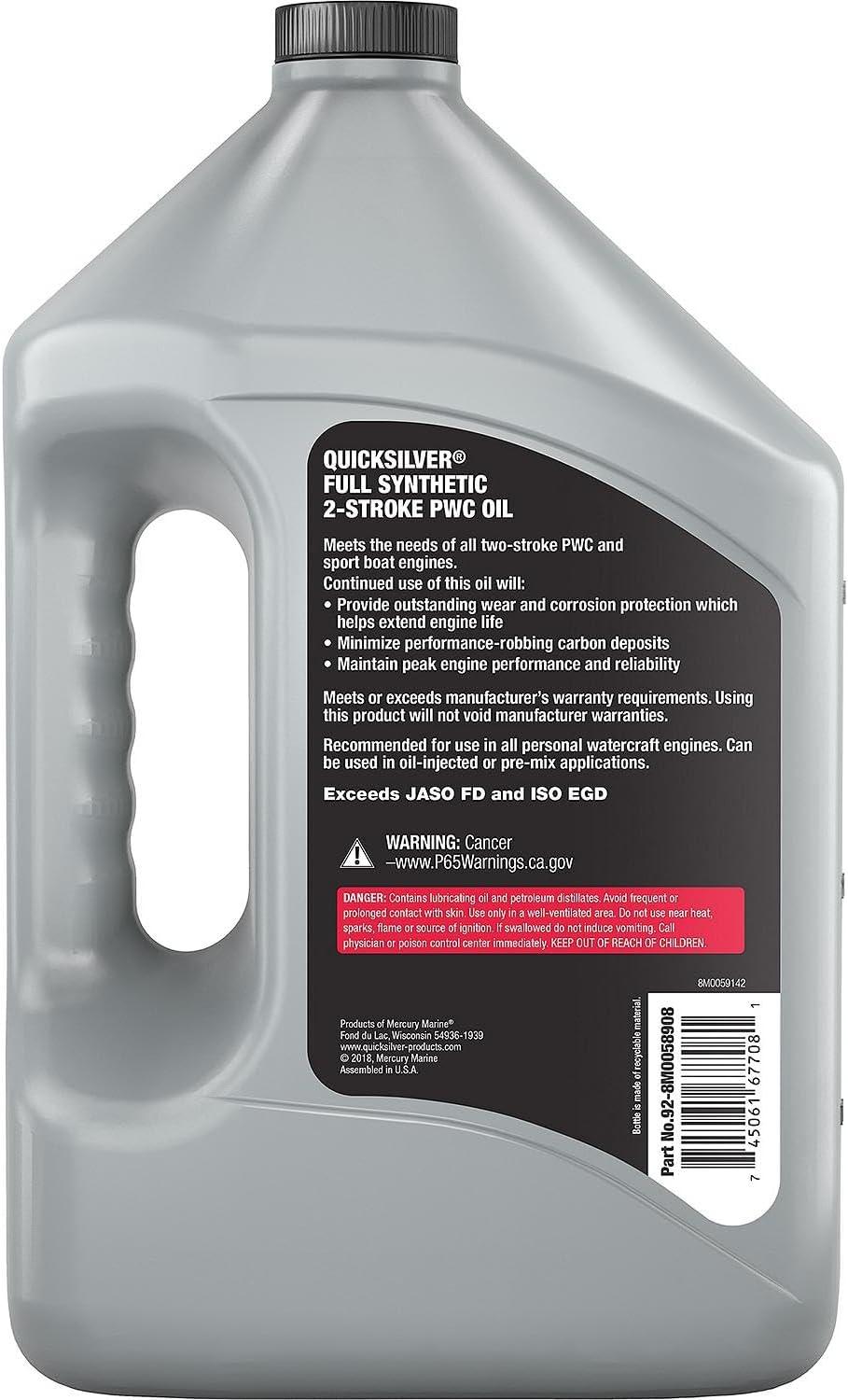 imageQuicksilver Full Synthetic 2Stroke PWC Marine Engine Oil1 Gallon