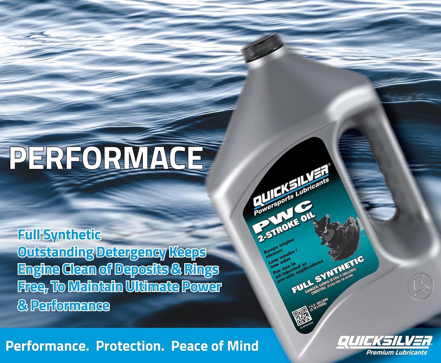 imageQuicksilver Full Synthetic 2Stroke PWC Marine Engine Oil1 Quart