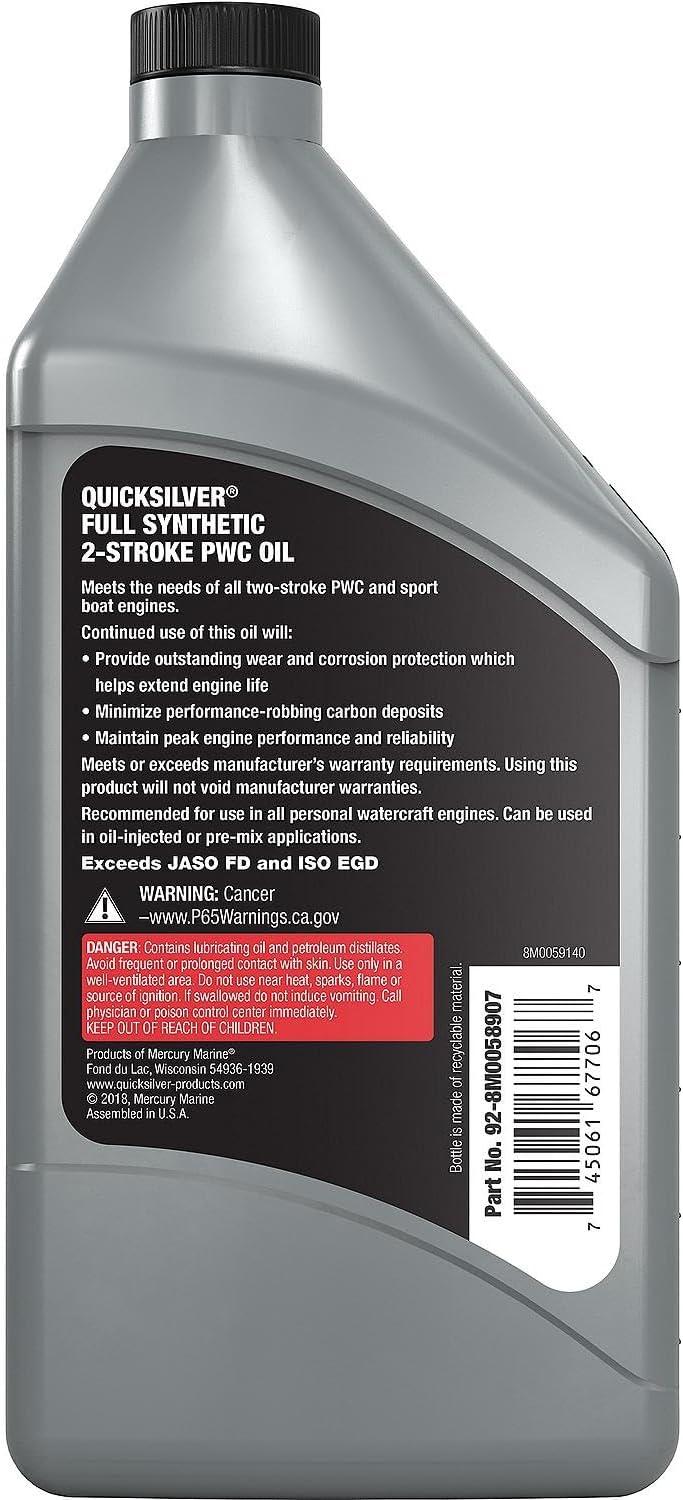 imageQuicksilver Full Synthetic 2Stroke PWC Marine Engine Oil1 Quart