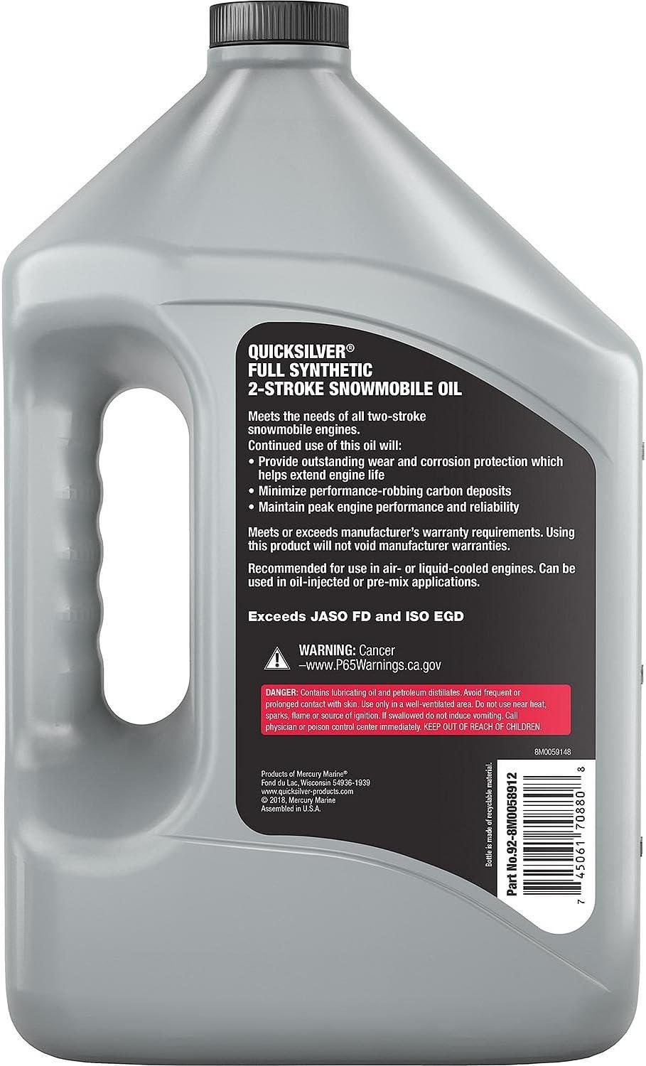 imageQuicksilver Full Synthetic 2Stroke Snowmobile Oil1 Gallon