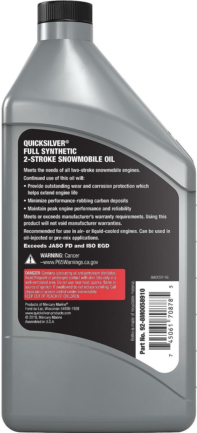 imageQuicksilver Full Synthetic 2Stroke Snowmobile Oil1 Quart