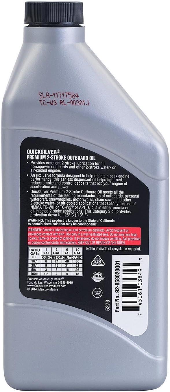 imageQuicksilver Premium 2Stroke Engine Oil  Outboards PWCs Snowmobiles and Motorcycles  1 GallonPint