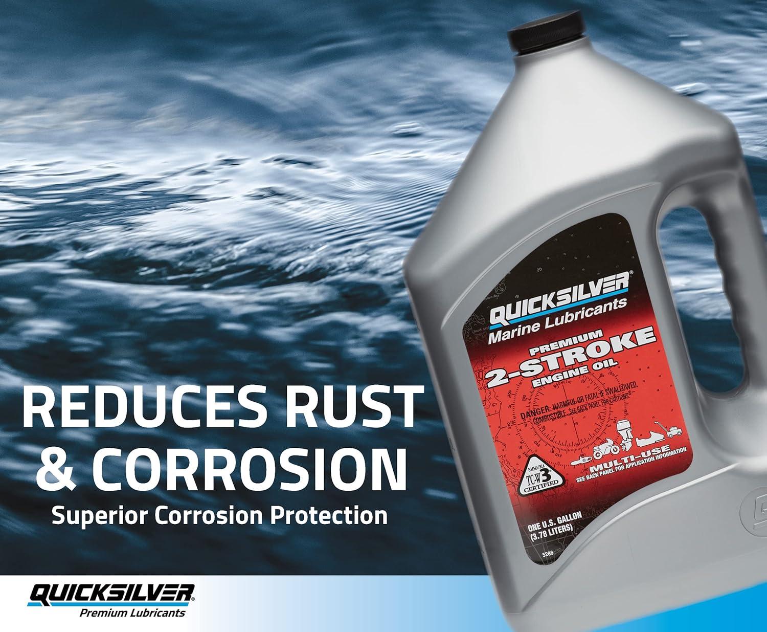 imageQuicksilver Premium 2Stroke Engine Oil  Outboards PWCs Snowmobiles and Motorcycles  1 GallonPint
