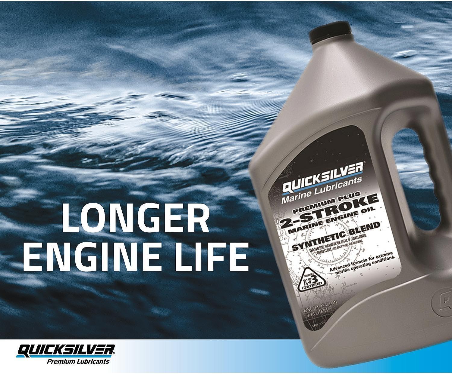 imageQuicksilver Premium Plus 2Stroke Synthetic Blend Marine Engine Oil 32ozGallon