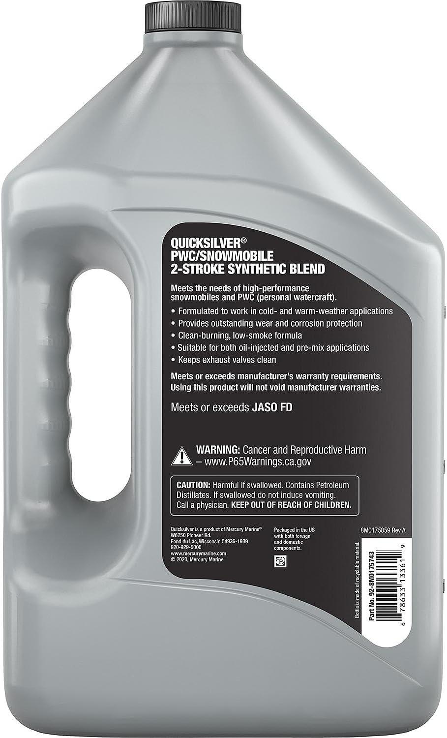 imageQuicksilver Premium Synthetic Blend 2Stroke Engine Oil for PWC Snowmobile 1 Gallon1Gallon