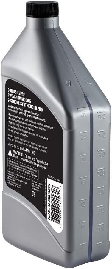 imageQuicksilver Premium Synthetic Blend 2Stroke Engine Oil for PWC Snowmobile 1 Gallon1Quart Pack of 4