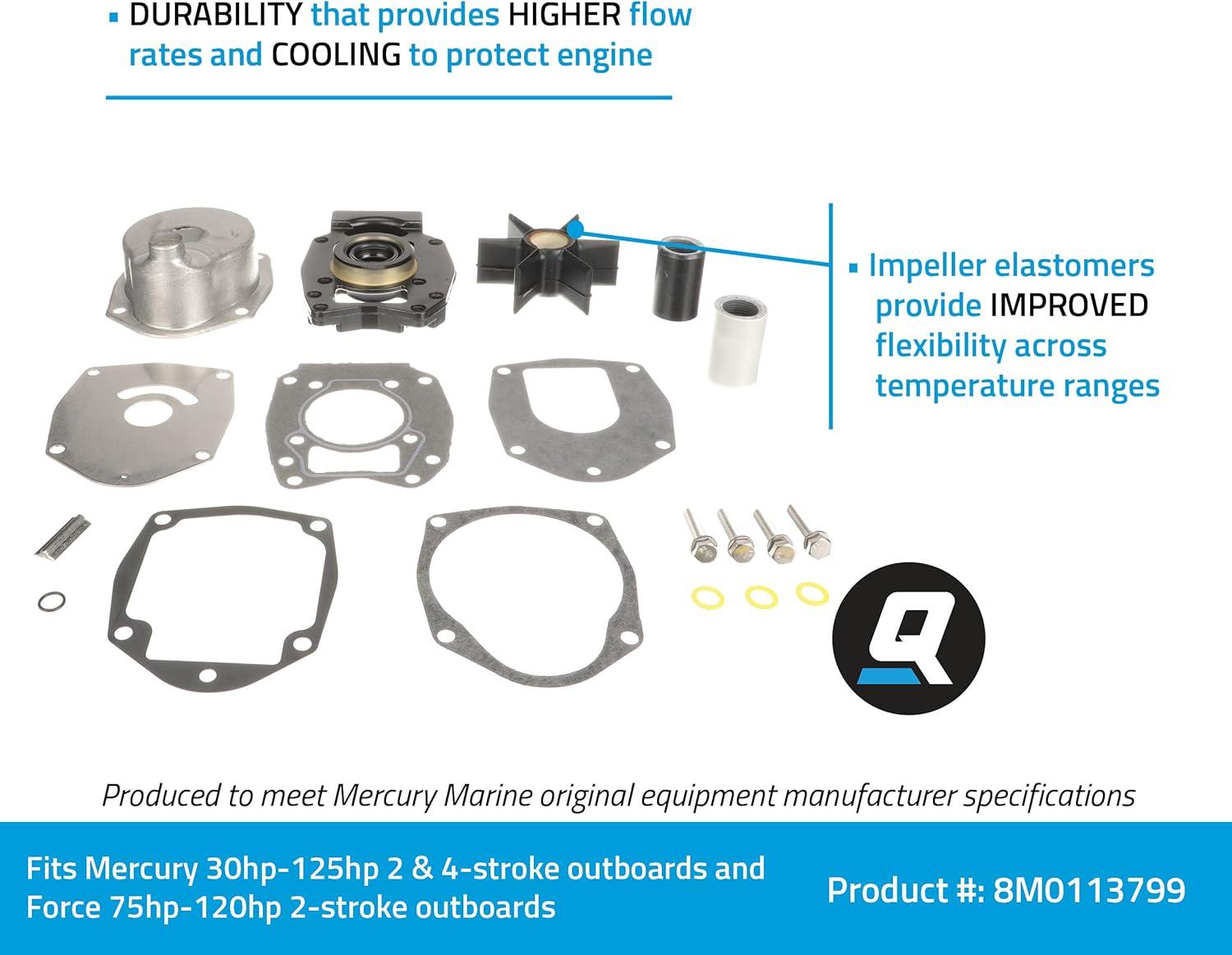 imageQuicksilver Water Pump Repair Kit 8M0113799 for Mercury 30125 Hp 2Stroke and 4Stroke Outboards