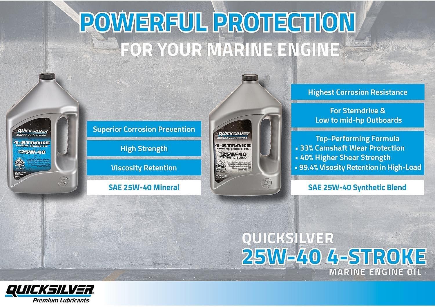 imageQuicksilver by Mercury Marine 25W40 Marine Engine OilMineral