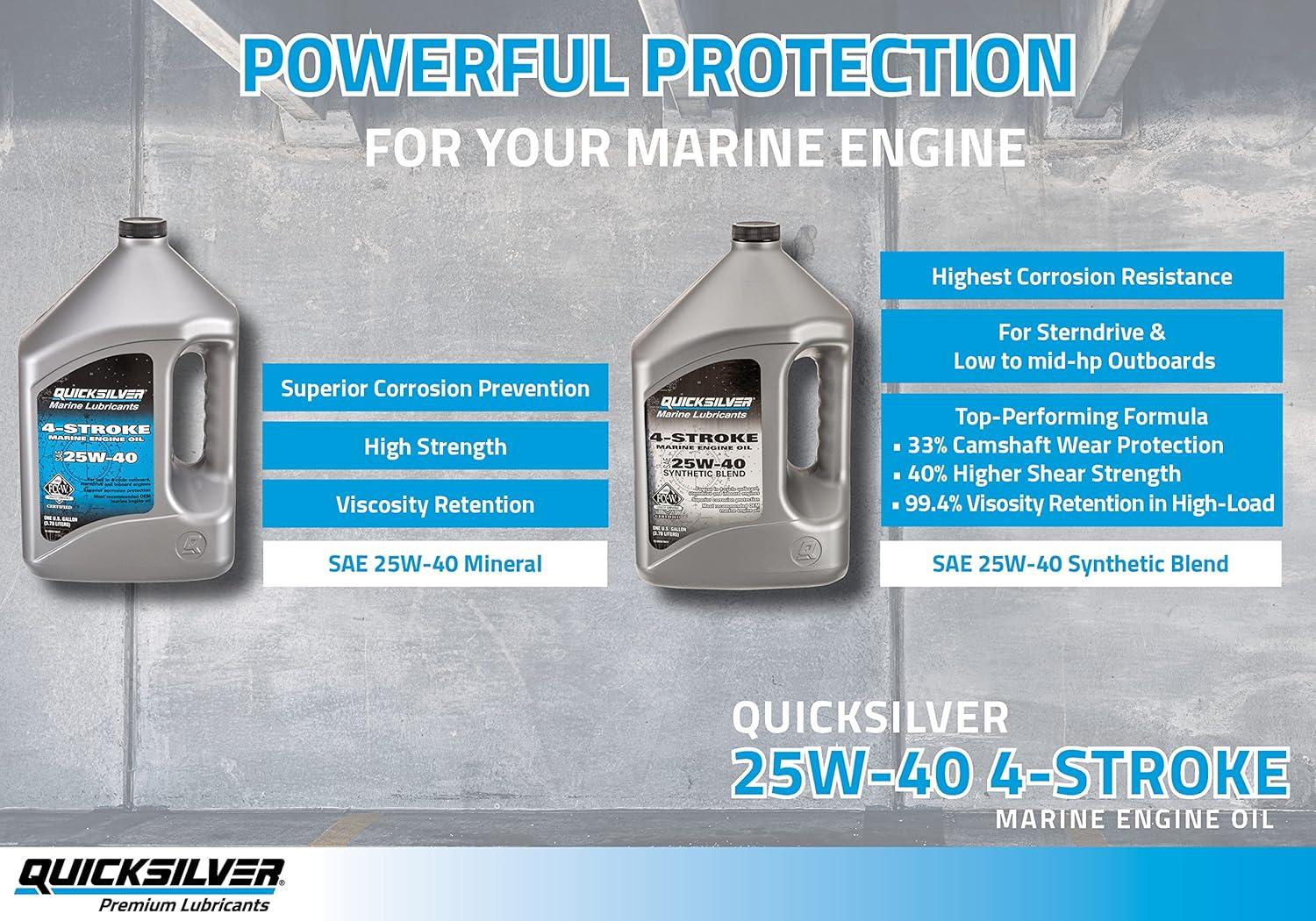 imageQuicksilver by Mercury Marine 25W40 Marine Engine OilSynthetic blend