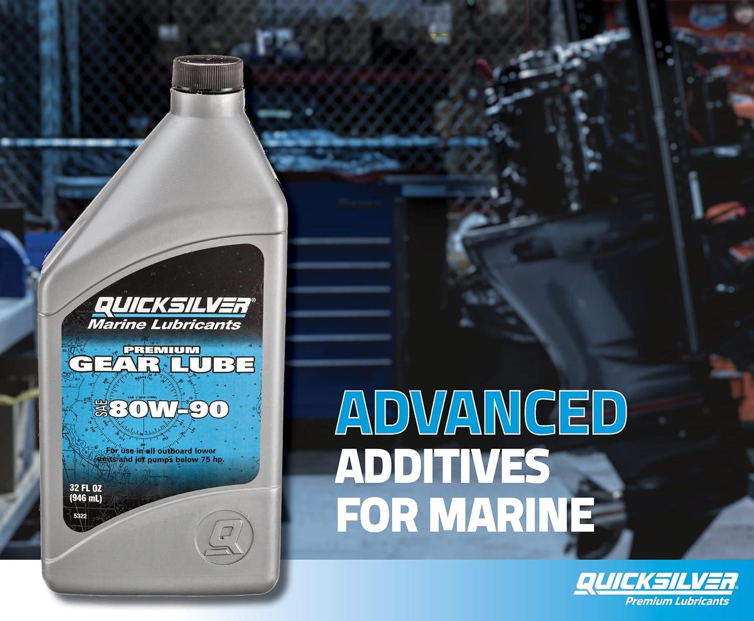 imageQuicksilver by Mercury Marine 80W90 Premium Gear Lube Marine Engine 9 Oz9oz