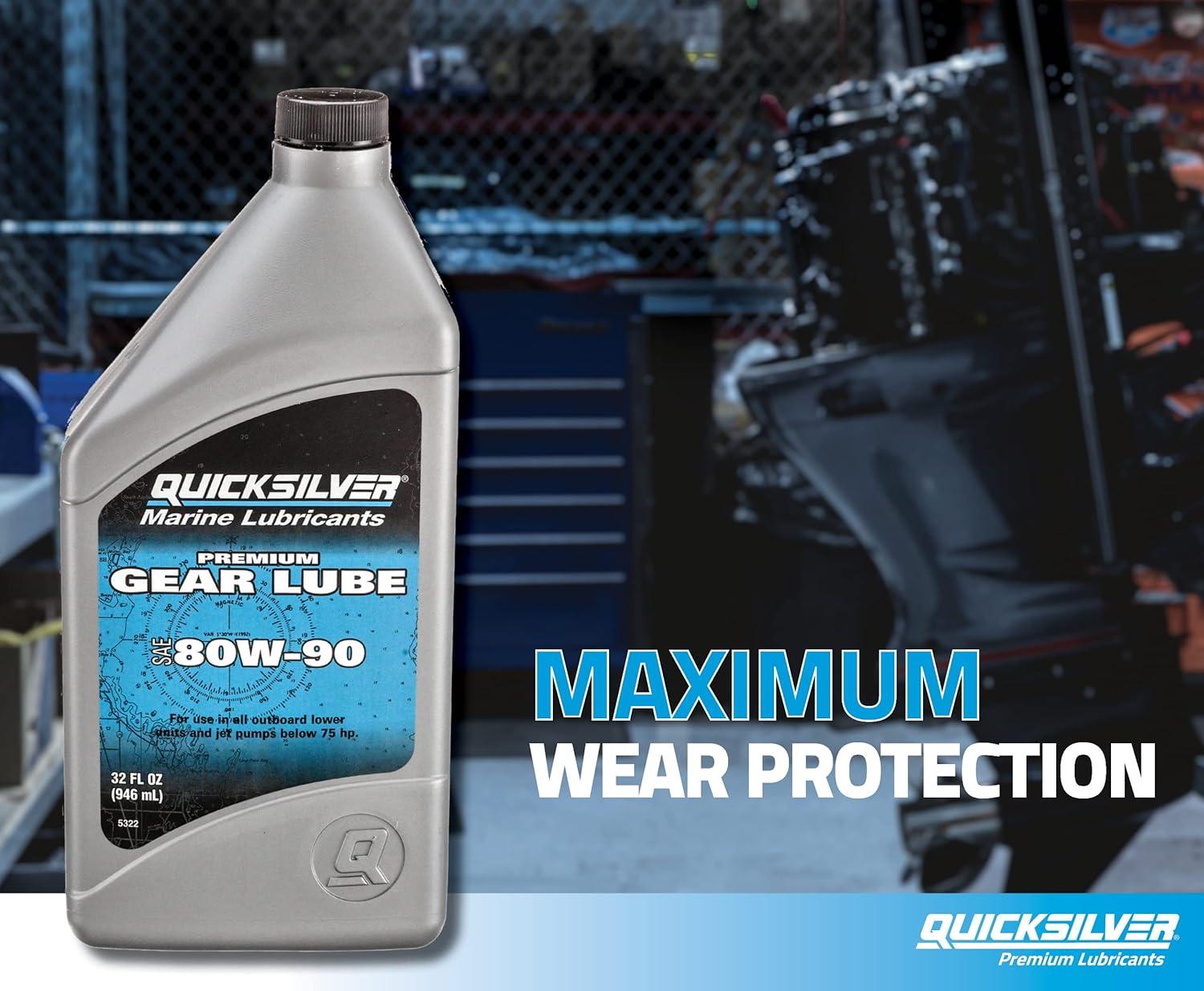 imageQuicksilver by Mercury Marine 80W90 Premium Gear Lube Marine Engine 9 Oz9oz Pack of 3