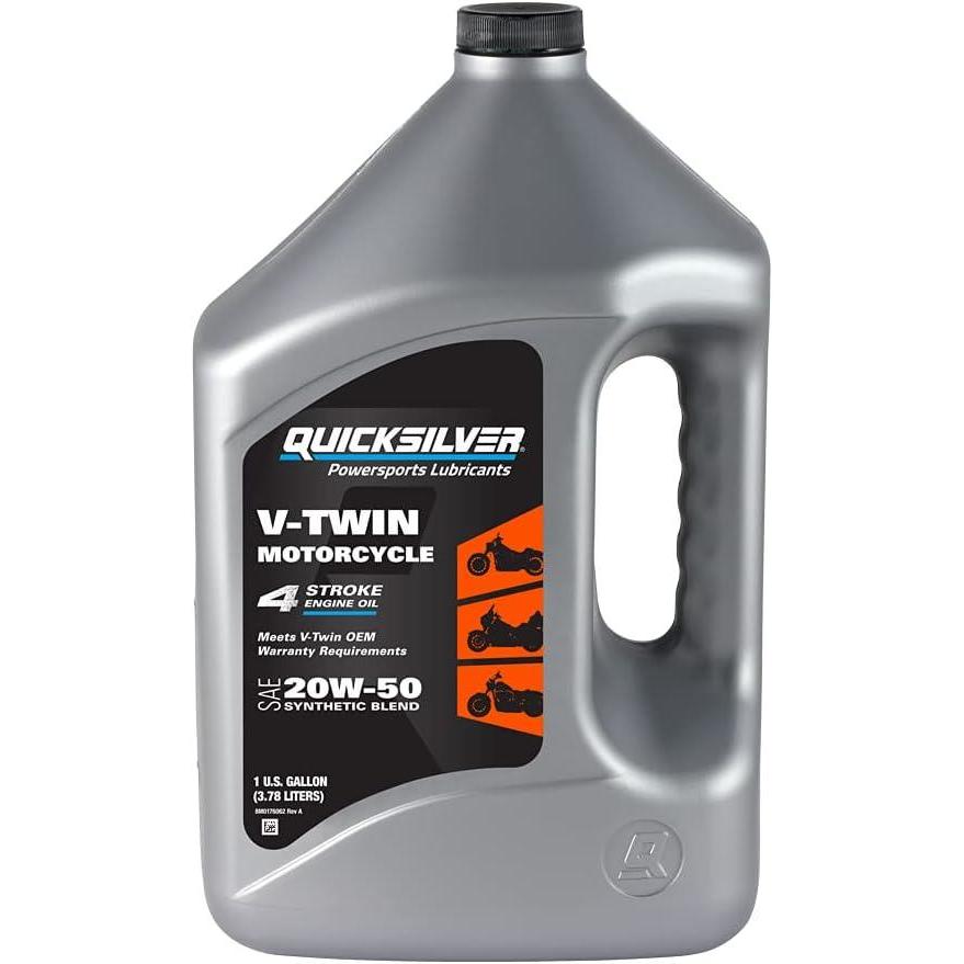 imageQuicksilver 20W50 Synthetic Motorcycle Oil 1 Quart1Gallon