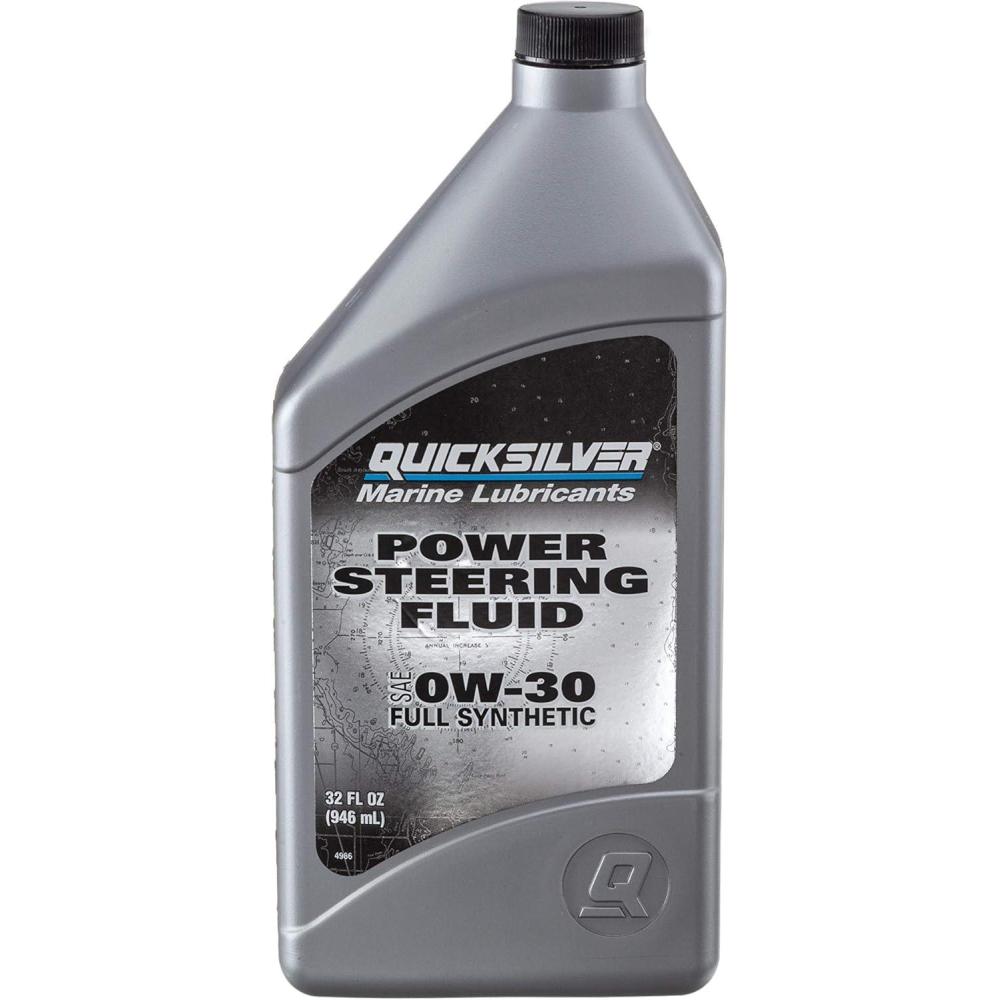 imageQuicksilver 858077Q01 Power Steering Fluid SAE 0W30 Full Synthetic  32 Oz Bottle