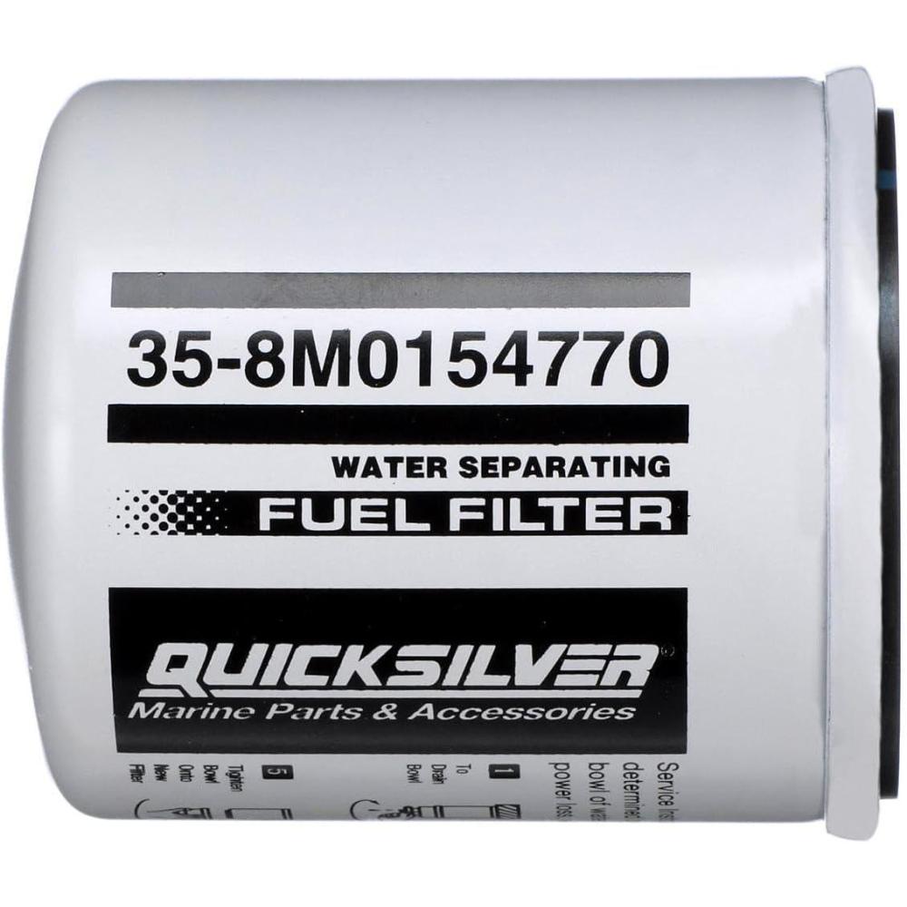 imageQuicksilver 8M0154770 Water Separating Fuel Filter for Select Volvo Penta Cobra EFI Johnson and Evinrude 100300hp Outboards