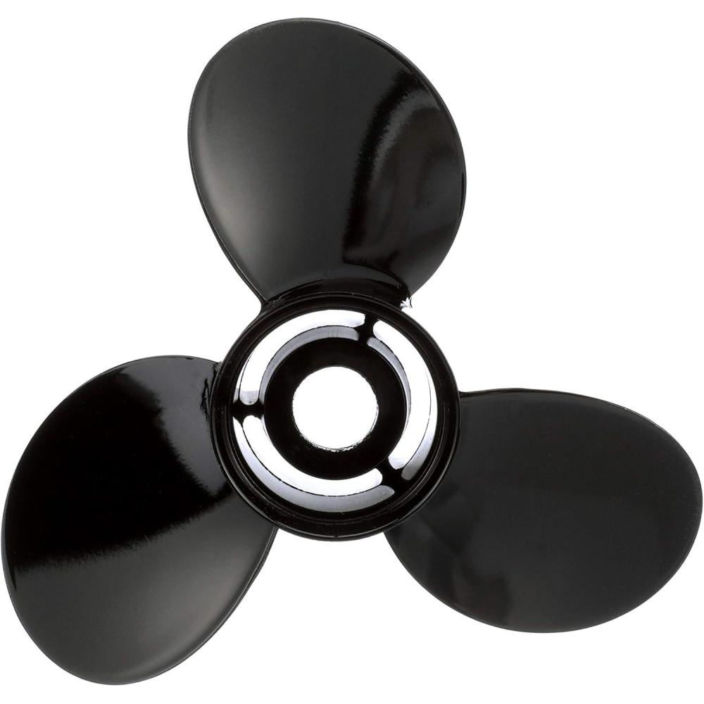 imageQuicksilver Black Diamond 3Blade Aluminum Propeller  For Yamaha Honda Evinrude and Johnson Engines85 HP  140 HP EvinrudeJohnson V4