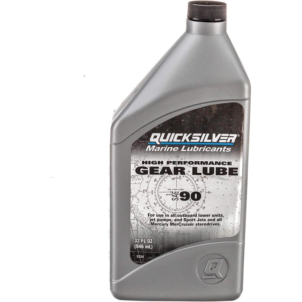 imageQuicksilver High Performance SAE 90 Gear Lube for Mercury Outboards and MerCruiser Sterndrives 25 Gallon32 Fl Oz