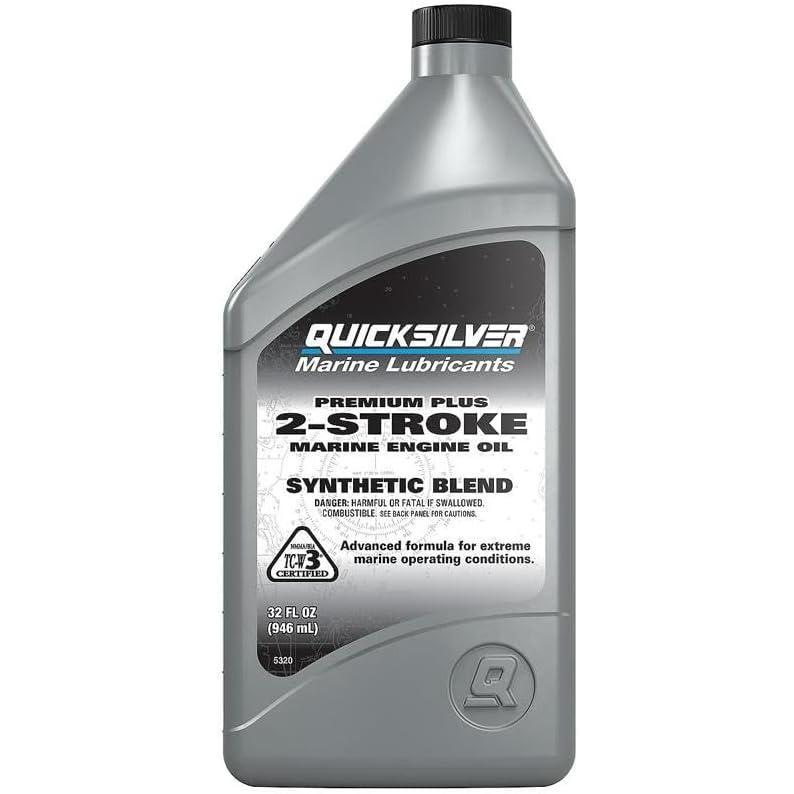 imageQuicksilver Premium Plus 2Stroke Synthetic Blend Marine Engine Oil 32ozQuart