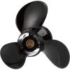 imageQuicksilver Black Diamond 3Blade Aluminum Propeller  For Mercury and MerCruiser Engines25 HP  30 HP Mercury FourStroke 2006  Newer