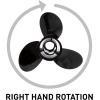 imageQuicksilver Black Diamond 3Blade Aluminum Propeller  For Mercury and MerCruiser Engines40 HP  60 HP Standard Mercury