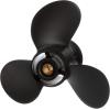 imageQuicksilver Black Diamond 3Blade Aluminum Propeller  For Yamaha Honda Evinrude and Johnson Engines20 HP  30 HP Yamaha w10tooth Spline