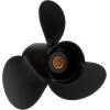 imageQuicksilver Black Diamond 3Blade Aluminum Propeller  For Yamaha Honda Evinrude and Johnson Engines20 HP  35 HP EvinrudeJohnson Most Models  Including ETEC