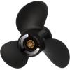 imageQuicksilver Black Diamond 3Blade Aluminum Propeller  For Yamaha Honda Evinrude and Johnson Engines20 HP  35 HP EvinrudeJohnson Most Models  Including ETEC