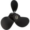 imageQuicksilver Black Diamond 3Blade Aluminum Propeller  For Yamaha Honda Evinrude and Johnson Engines75 HP  28 HP Various MakesModels wPin Drive
