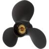 imageQuicksilver Black Diamond 3Blade Aluminum Propeller  For Yamaha Honda Evinrude and Johnson Engines8 HP  14 HP Various MakesModels wPin Drive