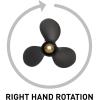 imageQuicksilver Black Diamond 3Blade Aluminum Propeller  For Yamaha Honda Evinrude and Johnson Engines8 HP  14 HP Various MakesModels wPin Drive