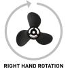 imageQuicksilver Black Diamond 3Blade Aluminum Propeller  For Yamaha Honda Evinrude and Johnson Engines8 HP  15 HP EvinrudeJohnson w13tooth Spline