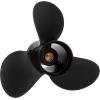 imageQuicksilver Black Diamond 3Blade Aluminum Propeller  For Yamaha Honda Evinrude and Johnson Engines8 HP  15 HP EvinrudeJohnson w13tooth Spline
