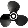 imageQuicksilver Black Diamond 3Blade Aluminum Propeller  For Yamaha Honda Evinrude and Johnson Engines85 HP  140 HP EvinrudeJohnson V4