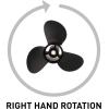 imageQuicksilver Black Diamond 3Blade Aluminum Propeller  For Yamaha Honda Evinrude and Johnson Engines99 HP  20 HP HondaYamaha w8tooth Spline